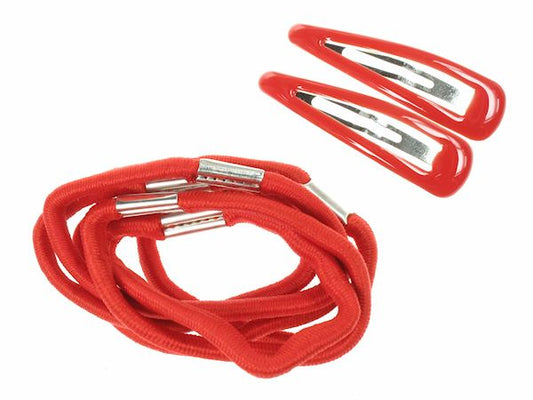 Red School Hair Elastic Hair Band Hair Set