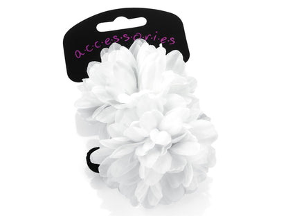 Large White Flower Ponio Hair Elastics Hair Bands Headbands Bobbles