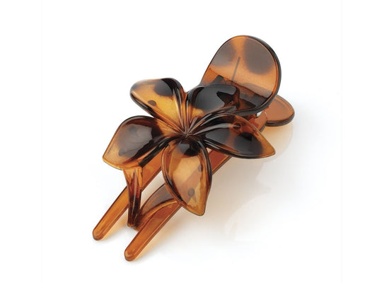 8.5cm Brown Flower k Hair Clip Comb Jaw Clamp Claw Slide