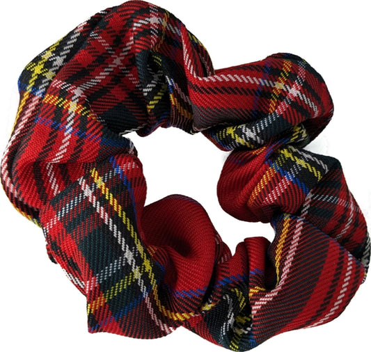 Red Tartan Scottish Hair Scrunchie Elastic Hair Bobble Hair Band Headband