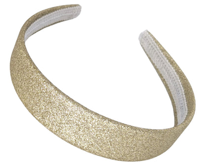 Ladies Girls Gold Glitter Headband Alice Hair Band