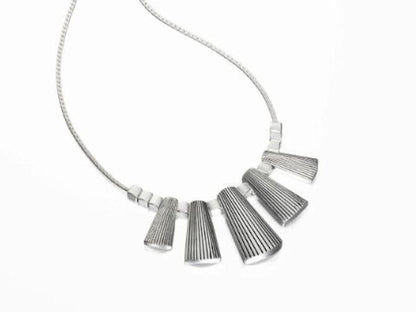 Fiorelli Silver Worn Textured Bar Necklace Fashion Jewellery Ladies Women