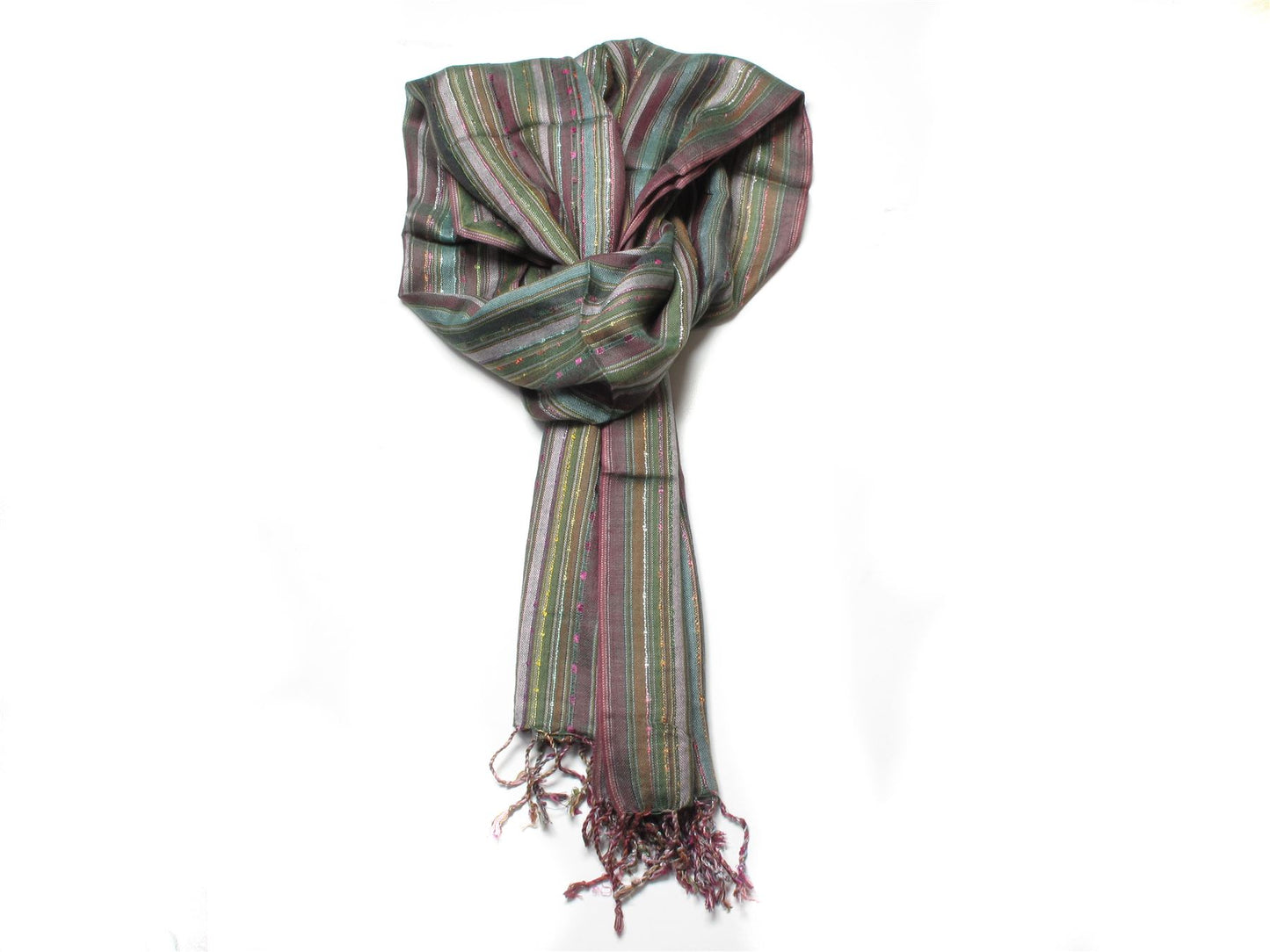 Green Jessica Striped Fashion Scarf