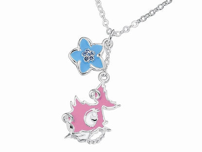 Punky Fish Flower Pendant Necklace Jewellery Ladies Women