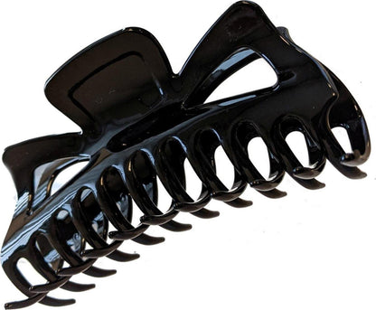 Ladies Girls 14cm Large Jumbo Black Plastic Hair Claw Clip Clamp Jaw Clip