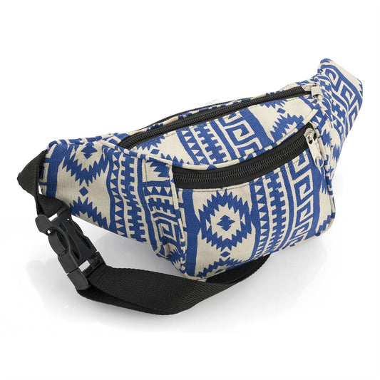 Blue Abstract Bum Bag Fanny Pack Festival Money Holi Shopping Travel Belt