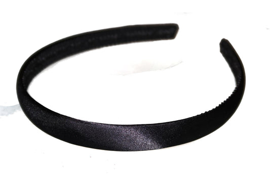 1.5cm Black Matte Satin Alice Band Hair Band Headband Girls Ladies