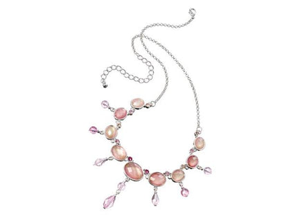 Rose Crystal Necklace Fashion Jewellery Ladies Women