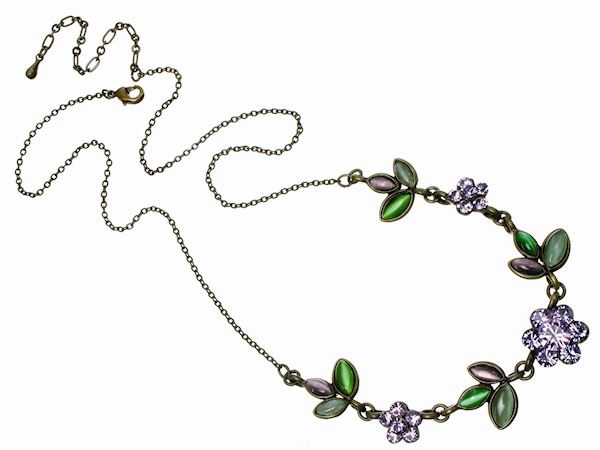 Amethyst Crystal Flower Necklace Fashion Jewellery Ladies Women