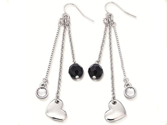 Fiorelli Silver Heart Charm Earrings Womens Ladies Girls